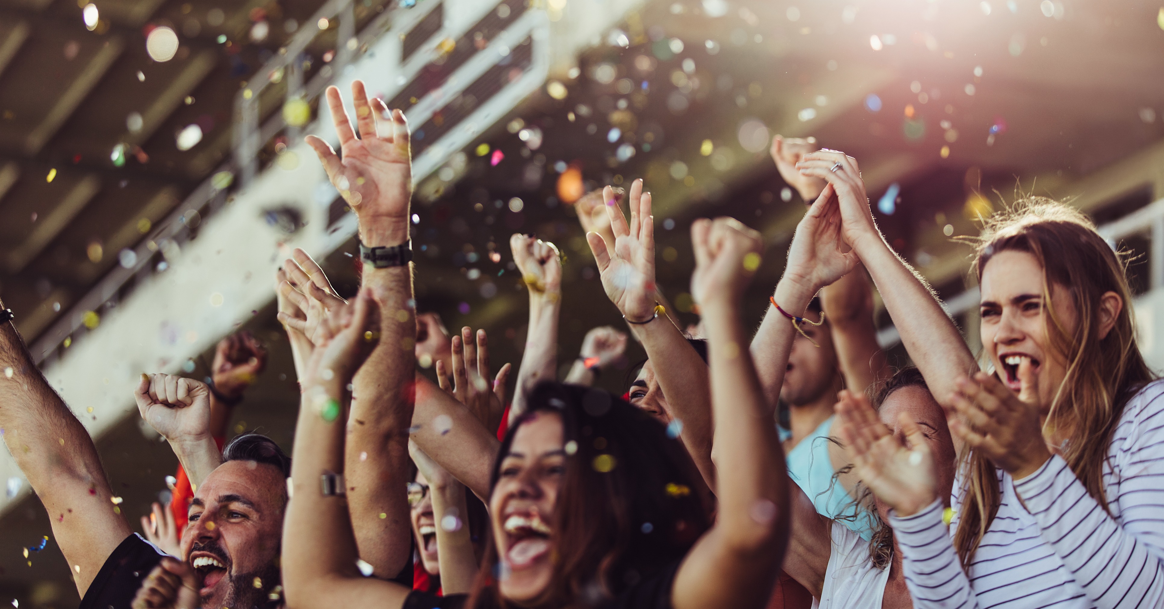 cheering crowd